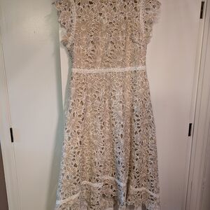 Just Me Cream Lace Dress